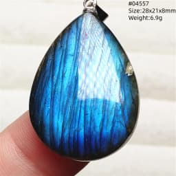 Natural Blue Light Labradorite Pendant Jewelry Water Drop Crystal Flash Labradorite Bead Necklace Women Men AAAAAA