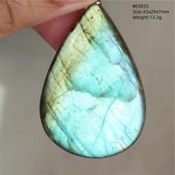Natural Blue Light Labradorite Pendant Jewelry Water Drop Crystal Flash Labradorite Bead Necklace Women Men AAAAAA