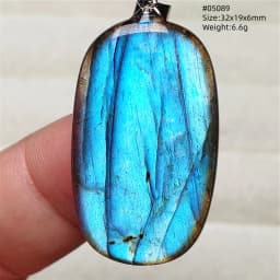 Natural Blue Light Labradorite Pendant Jewelry Water Drop Crystal Flash Labradorite Bead Necklace Women Men AAAAAA