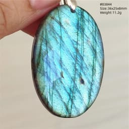 Natural Blue Light Labradorite Pendant Jewelry Water Drop Crystal Flash Labradorite Bead Necklace Women Men AAAAAA