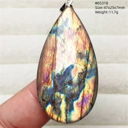 Natural Blue Light Labradorite Pendant Jewelry Water Drop Crystal Flash Labradorite Bead Necklace Women Men AAAAAA