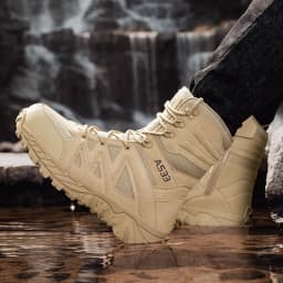 Men's High-Top Outdoor Boots Autumn Winter New Style Climbing Mountain Off-Road Tactical Boots Large Size Comfortable Shoes