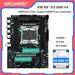 MACHINIST X99 B9 Motherboard Kit Intel Xeon E5 2650 V4 CPU LGA 2011-3 Support DDR4 4-channel RAM C612 Chip NVME/SATA M.2 USB3.0