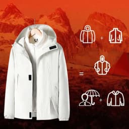 Women Three-in-One Detachable Autumn Winter Outdoor Climbing Windbreaker Windproof Waterproof Fleece Lined Jacket Coat Man Coats