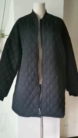 Women's Cotton Padded Parkas, Long Sleeve, Anti-Static Zipper, Wadded Jacket, Argyle Coat, Plus Size Clothing, Autumn, Winter