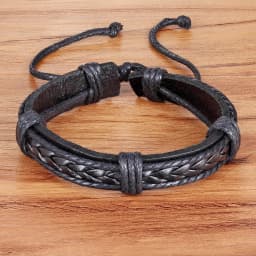 TYO Wholesale Bracelets New Fashion Charm Leather Bangle Men's Bracelets Popular Boys DIY Bandage Strand Handmade Weave Bracelet