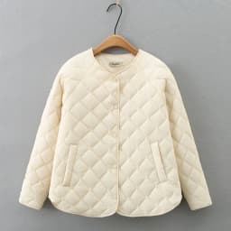 Simple Raglan Sleeve Thin Parkas Women Autumn Winter Plus Size Casual Clothing Argyle Padded Coat Thermal Quilted Jacket