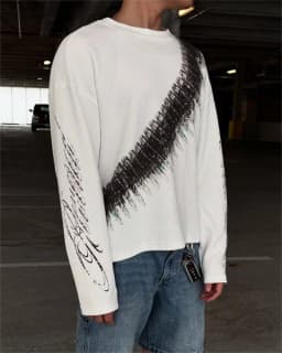 New Y2K Bullet Letter Print American Retro Long-Sleeved T-Shirt, Street Style Casual Loose Top for Men and Women