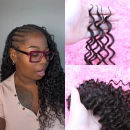 Miracle Knots Deep Curly Feather Crochet 100% Human Hair Invisible Knots Pre Looped Feathered Crochet Human Hair Pre Braided 1B Natural Colored Boho Braids Deep Wave Hair Weave Bundles Remy Human Hair Extensions Free Shipping