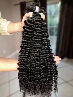 Deep Curly Bundles Human Hair 30 34 Inch Deep Wave Raw Hair Bundles Unprocessed Double Weft Hair Extensions Weave