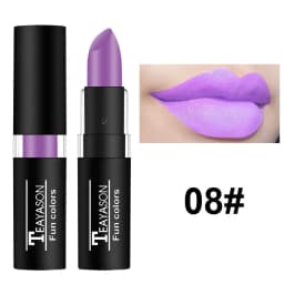 1Pcs Long Lasting Pigment Nude Purple Black Blue Red Green Lipstick Waterproof Velvet Matte Luxury Lips Makeup Cosmetics