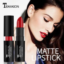 1Pcs Long Lasting Pigment Nude Purple Black Blue Red Green Lipstick Waterproof Velvet Matte Luxury Lips Makeup Cosmetics