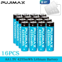 PUJIMAX Rechargeable Lithium Battery AA 4255mWh/AAA 1100mWh Batteries High Capacity 1.5V Battery for Clocks Mouse Remote Control