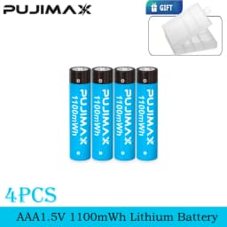 PUJIMAX Rechargeable Lithium Battery AA 4255mWh/AAA 1100mWh Batteries High Capacity 1.5V Battery for Clocks Mouse Remote Control