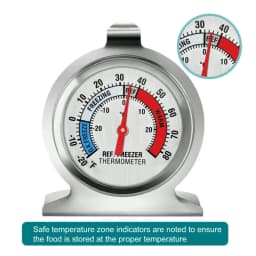Refrigerator Freezer Thermometer Fridge Refrigeration Temperature Gauge Home Stainless Steel Temp Stand Dial Type -20 to 20°C