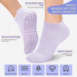 3 Pairs Yoga Socks for Women Breathable Mesh Socks Non Slip Pilates Socks Grip Cotton Low Cut Gym Fitness Sport Short Yoga Socks
