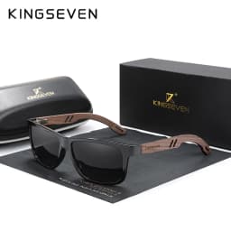 KINGSEVEN 100% Polarized Vintage Men Wooden Sunglasses Wood UV400 Protection Fashion Square Sun Glasses Women Gafas De Sol