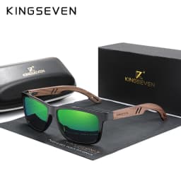 KINGSEVEN 100% Polarized Vintage Men Wooden Sunglasses Wood UV400 Protection Fashion Square Sun Glasses Women Gafas De Sol