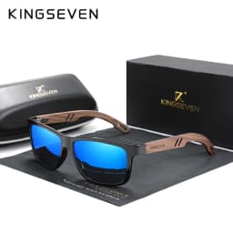 KINGSEVEN 100% Polarized Vintage Men Wooden Sunglasses Wood UV400 Protection Fashion Square Sun Glasses Women Gafas De Sol
