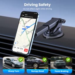TOPK Magnetic Car Phone Holder Strong Suction Cup Mount Dashboard Windshield Stand Long Arm 360° Adjustable Mobile Phone Holder