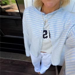 Casual Loose Cardigan For Women Autumn Long Sleeve Knitwear Y2K Outerwears Women's Fashion Stripes Sweater Female Top