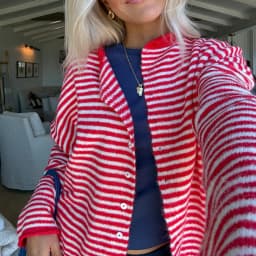 Casual Loose Cardigan For Women Autumn Long Sleeve Knitwear Y2K Outerwears Women's Fashion Stripes Sweater Female Top