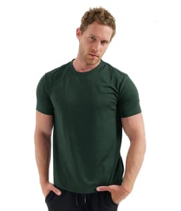 100% Superfine Merino Wool T Shirt Mens Base Layer Tee Merino Wool 180G Everyday Undershirt Wicking Breathable Anti-Odor