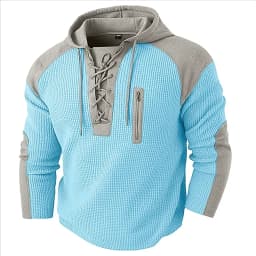 Spring Autumn Men's Casual Hooded Sweatshirt Vintage Patchwork Casual Sports Sweatshirts Mlae Fashion Drawstring Pullover Hoodie