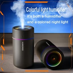 1pc Car Humidifier Colorful LED Aromatherapy Humidifier Silent Ultrasonic Air Aromatherapy Machine Suitable for Bedroom Office