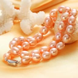 Dainashi Beautiful Real 925 Sterling Silver Pearl Necklace,Natural Freshwater Pearl,45cm Length,Fine Jewelry Women Necklace