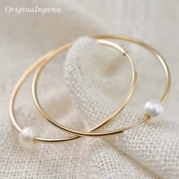 14K Gold Filled Hoop Earrings Natural Pearl Jewelry Gold Hoop Earrings Brincos Pendientes Oorbellen Boho Earrings Gold Jewelry