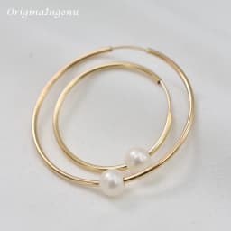 14K Gold Filled Hoop Earrings Natural Pearl Jewelry Gold Hoop Earrings Brincos Pendientes Oorbellen Boho Earrings Gold Jewelry