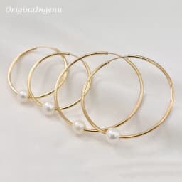 14K Gold Filled Hoop Earrings Natural Pearl Jewelry Gold Hoop Earrings Brincos Pendientes Oorbellen Boho Earrings Gold Jewelry