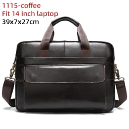 WESTAL Men's Briefcases Messenger Bag Men's Genuine Leather 14'' Laptop Bag Man Leather Office Business Bags for Document 8572