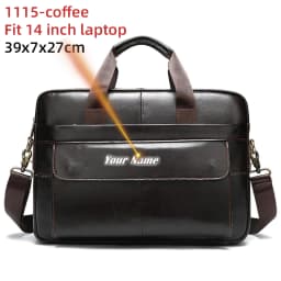 WESTAL Men's Briefcases Messenger Bag Men's Genuine Leather 14'' Laptop Bag Man Leather Office Business Bags for Document 8572