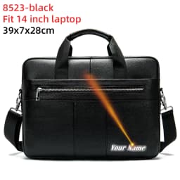 WESTAL Men's Briefcases Messenger Bag Men's Genuine Leather 14'' Laptop Bag Man Leather Office Business Bags for Document 8572