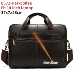 WESTAL Men's Briefcases Messenger Bag Men's Genuine Leather 14'' Laptop Bag Man Leather Office Business Bags for Document 8572