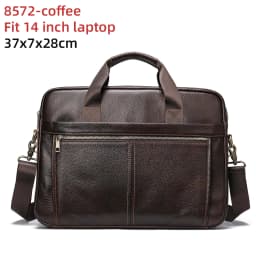 WESTAL Men's Briefcases Messenger Bag Men's Genuine Leather 14'' Laptop Bag Man Leather Office Business Bags for Document 8572
