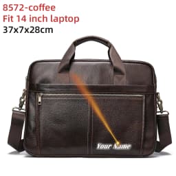 WESTAL Men's Briefcases Messenger Bag Men's Genuine Leather 14'' Laptop Bag Man Leather Office Business Bags for Document 8572