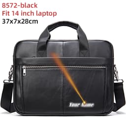 WESTAL Men's Briefcases Messenger Bag Men's Genuine Leather 14'' Laptop Bag Man Leather Office Business Bags for Document 8572