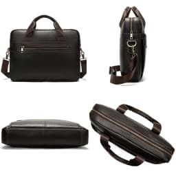 WESTAL Men's Briefcases Messenger Bag Men's Genuine Leather 14'' Laptop Bag Man Leather Office Business Bags for Document 8572