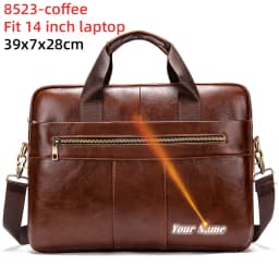 WESTAL Men's Briefcases Messenger Bag Men's Genuine Leather 14'' Laptop Bag Man Leather Office Business Bags for Document 8572