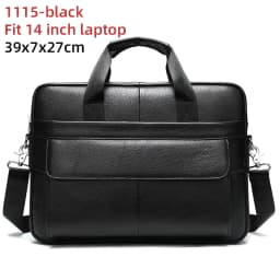 WESTAL Men's Briefcases Messenger Bag Men's Genuine Leather 14'' Laptop Bag Man Leather Office Business Bags for Document 8572