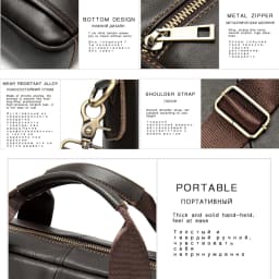 WESTAL Men's Briefcases Messenger Bag Men's Genuine Leather 14'' Laptop Bag Man Leather Office Business Bags for Document 8572