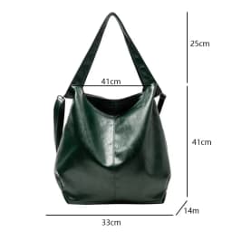 Big Black Shoulder Bags for Women Large Hobo Shopper Bag Solid Color Quality Soft Leather Crossbody Handbag Lady Travel Tote Bag