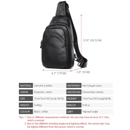 Westal Men's Leather Bag for Men's Chest Bag for Men's Cross-Body Bag