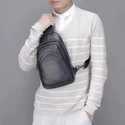 Westal Men's Leather Bag for Men's Chest Bag for Men's Cross-Body Bag