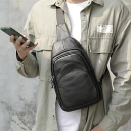 Westal Men's Leather Bag for Men's Chest Bag for Men's Cross-Body Bag