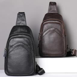 Westal Men's Leather Bag for Men's Chest Bag for Men's Cross-Body Bag