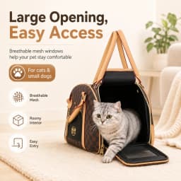 Multifunctional Casual Pet Carrier, Stylish Breathable Portable Shoulder Bag for Cats & Small Dogs, Fit for Teddy, Bichon Frise
